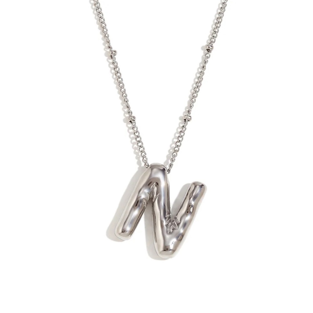 Balloon Letter N Initial Necklace